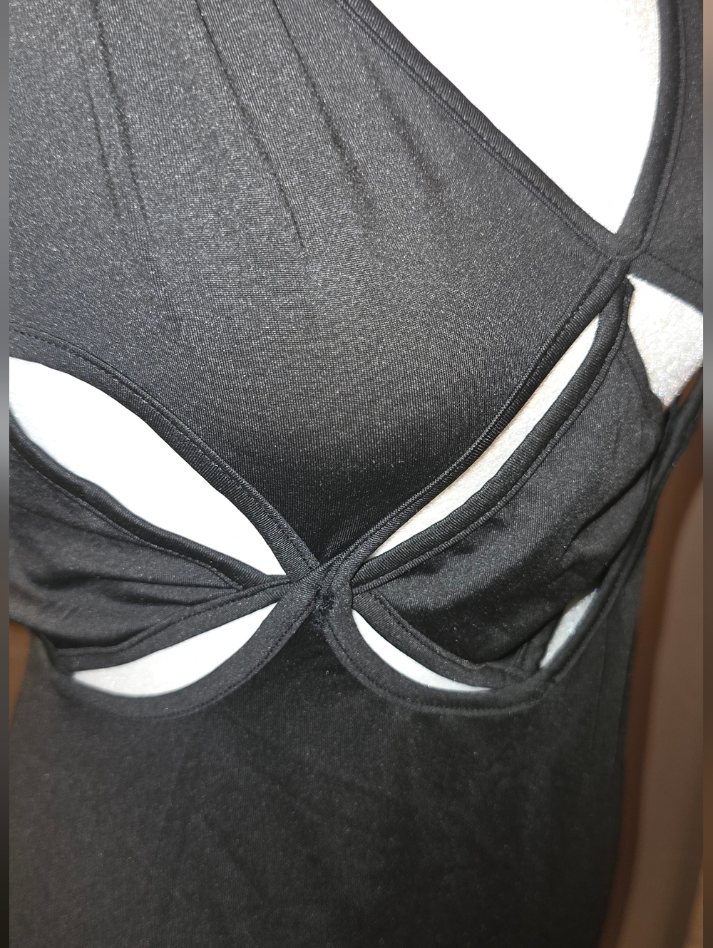 Black Cutout Maxi Dress - Sleek Evening Slip - Picture 3 of 4